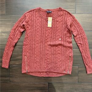 American Eagle Outfitters Dark Orange/Copper Side Zipper Sweater Size XS - NWT
